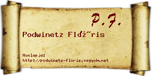 Podwinetz Flóris névjegykártya